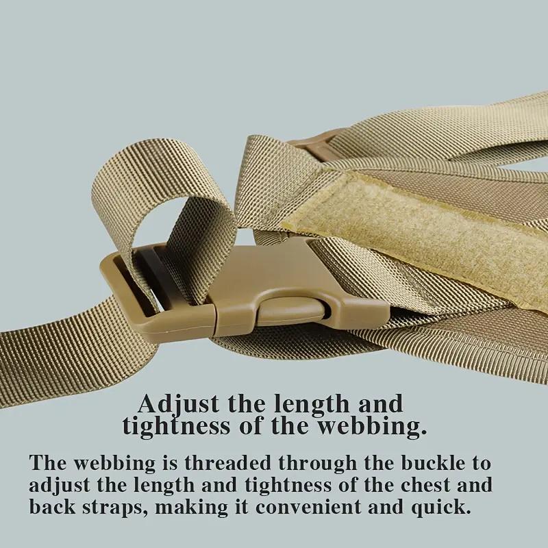 Lightweight Tactical Dog Harness with D-Ring, Adjustable Nylon Vest for Walking, Training, Daily Use, Olive Options