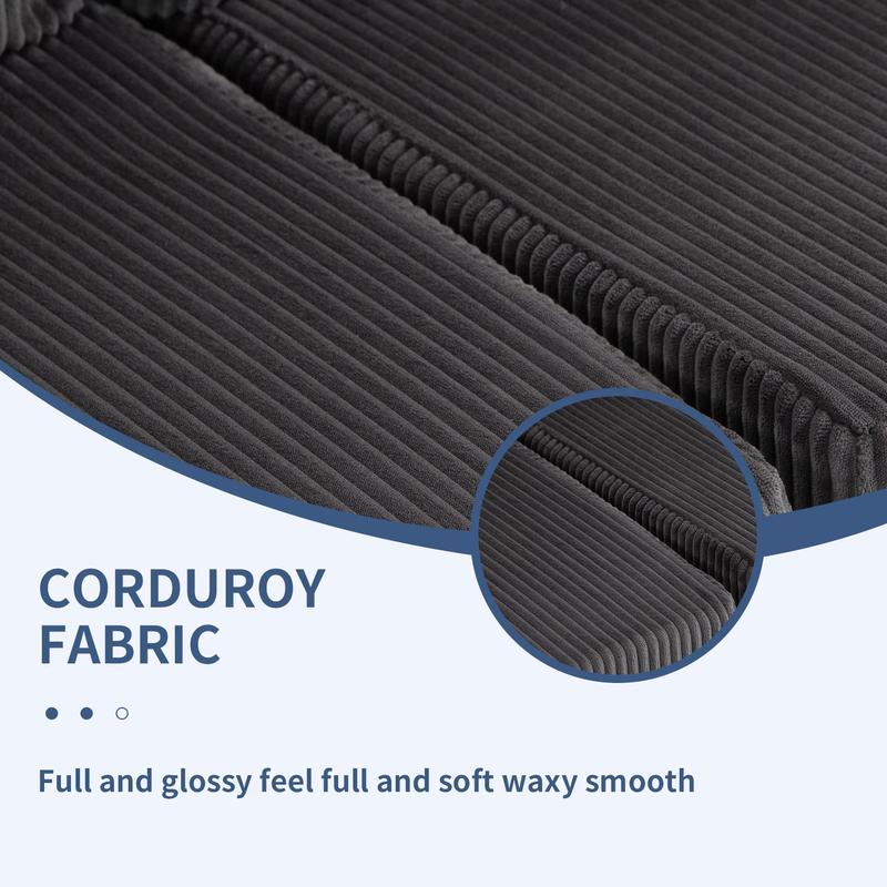 【TikTokShopBlackFriday】【Two Packages】Modular L-Shaped Sectional Sofa with Chaise, Deep Seat Corduroy Couch for Living Room, Bedroom, Apartment, Minimalist Sleeper Sofa, No Assembly Required