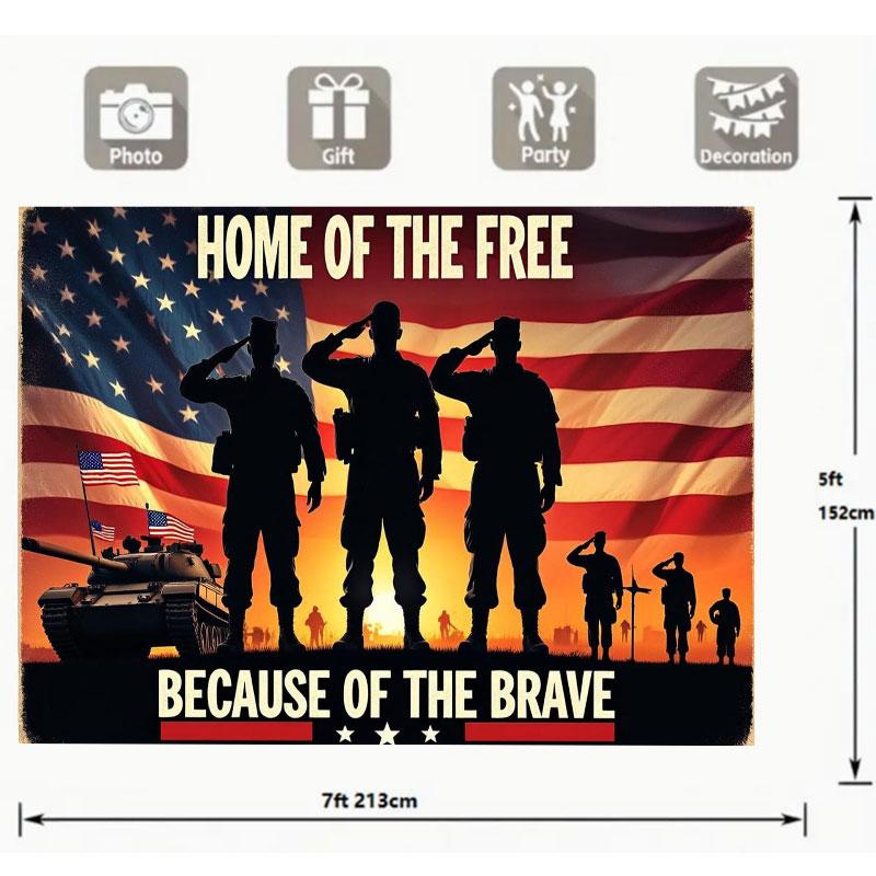 2D Flat US Army Banner Polyester Indoor Outdoor Birthday Christmas Home Decor Party Decoration No Power Needed Holiday Celebration wall tapestry hanging