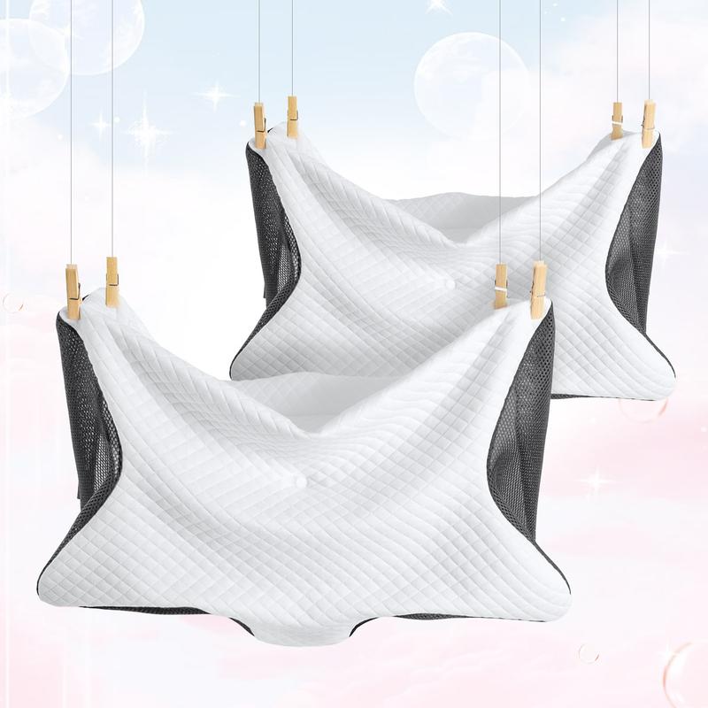 Pillow Cases for Cervical Pillow - Contoured Ergonomic Pillowcase with Zipper, Grey Soft & Smooth Fabric for Hair & Skin Care, Durable Bedding Accessories