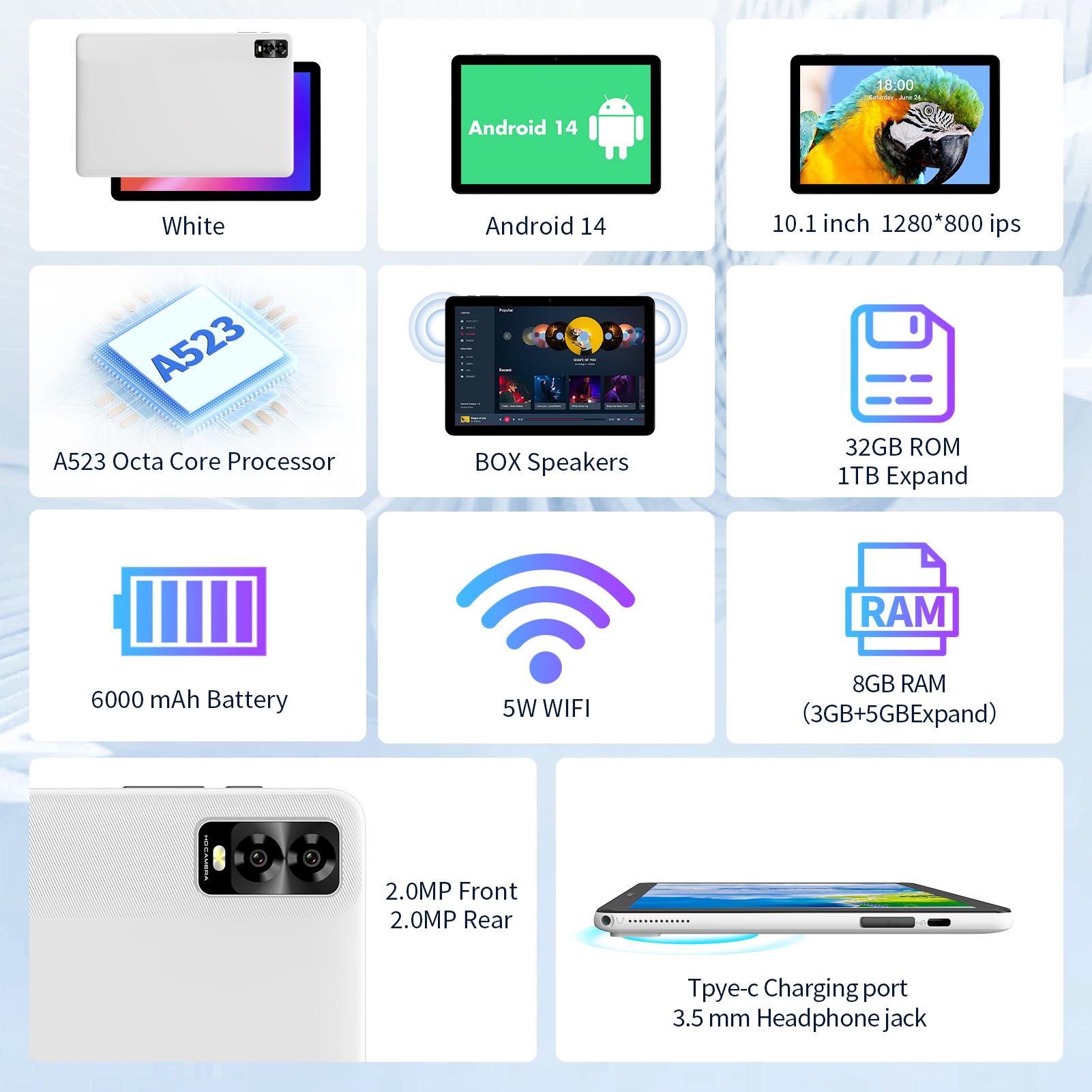 10 Inch IPS LCD Tablet , Octa-Core  8GB RAM 32GB ROM, Dual Cameras,  Android 14, 5G Dual-Band Wi-Fi android tablet, Dealsforyoudays, BacktoSchool
