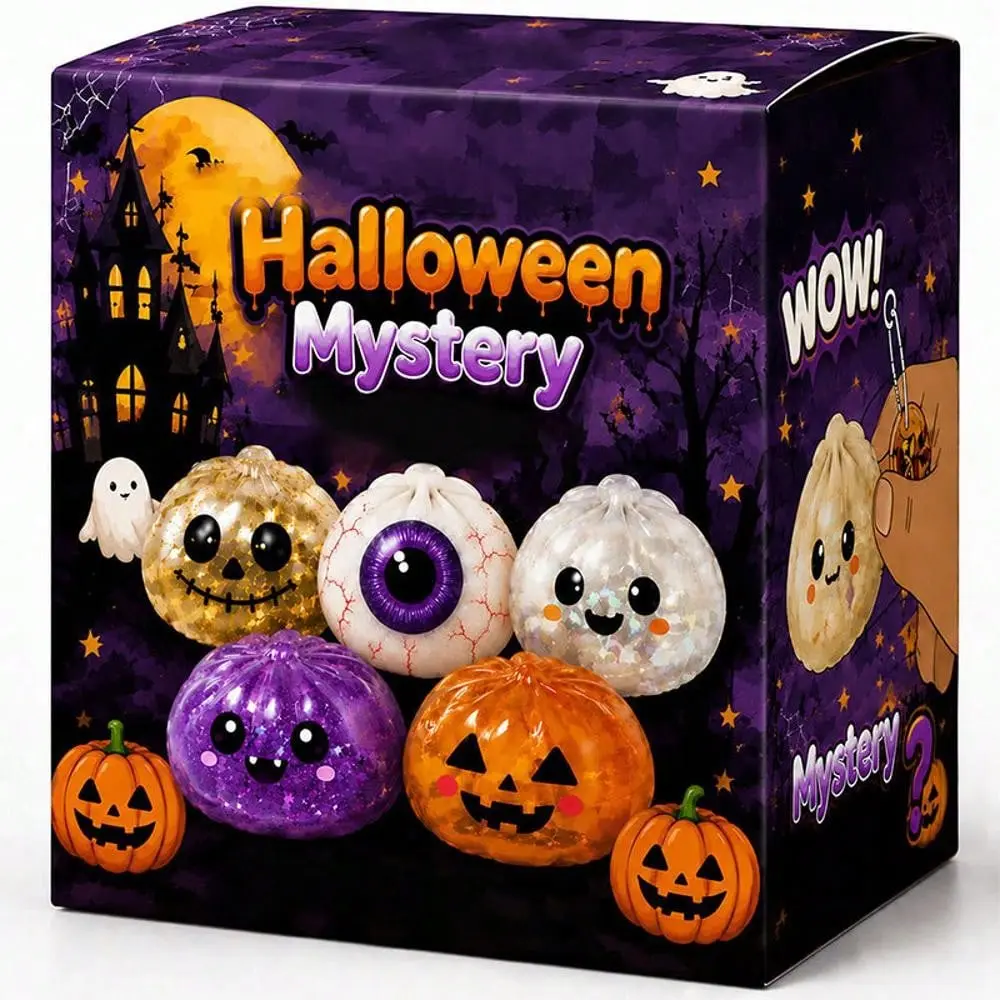 10cm Halloween Ghost Squeeze Toy - Cross-Border Maltose-Filled Stress-Relief Grip Toy - Ready-Stock Party Decompression Gift Set