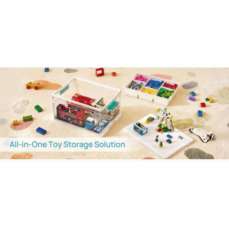 1pc Clear Craft Storage Bin with Removable Trays and Adjustable Dividers, Ideal Containers for Art Supply Coloring Books, Sensory Toys, Craft Supplies, Medicine, Playdough, Transparent Dust Proof, Mid Year Sale Restock,