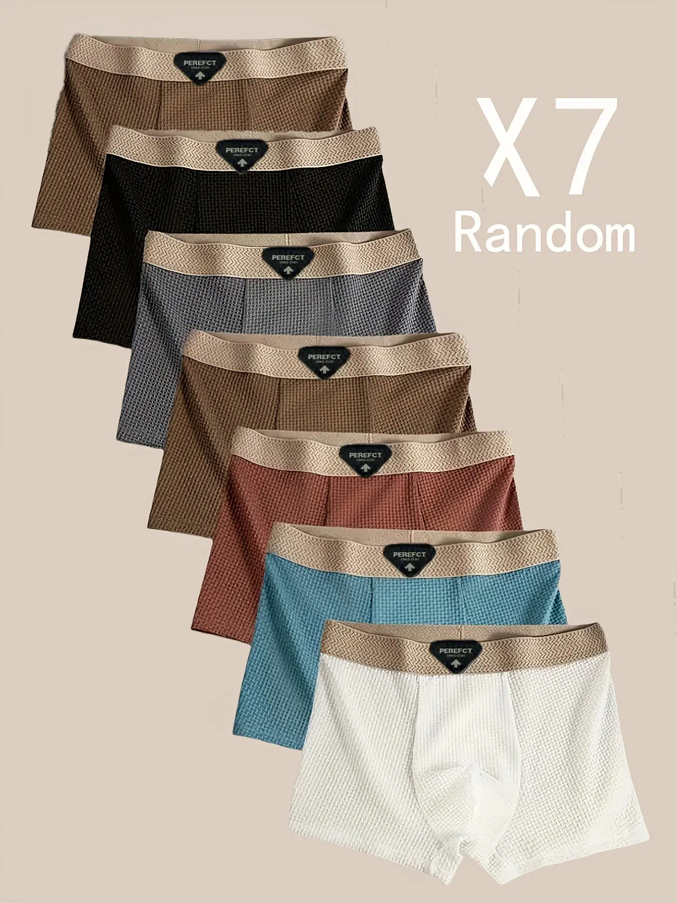 Random 7-Pack Men's Breathable Comfortable Ice Silk Fabric Boxer Briefs Set, Fitted Classic Design for All Seasons, Underwear