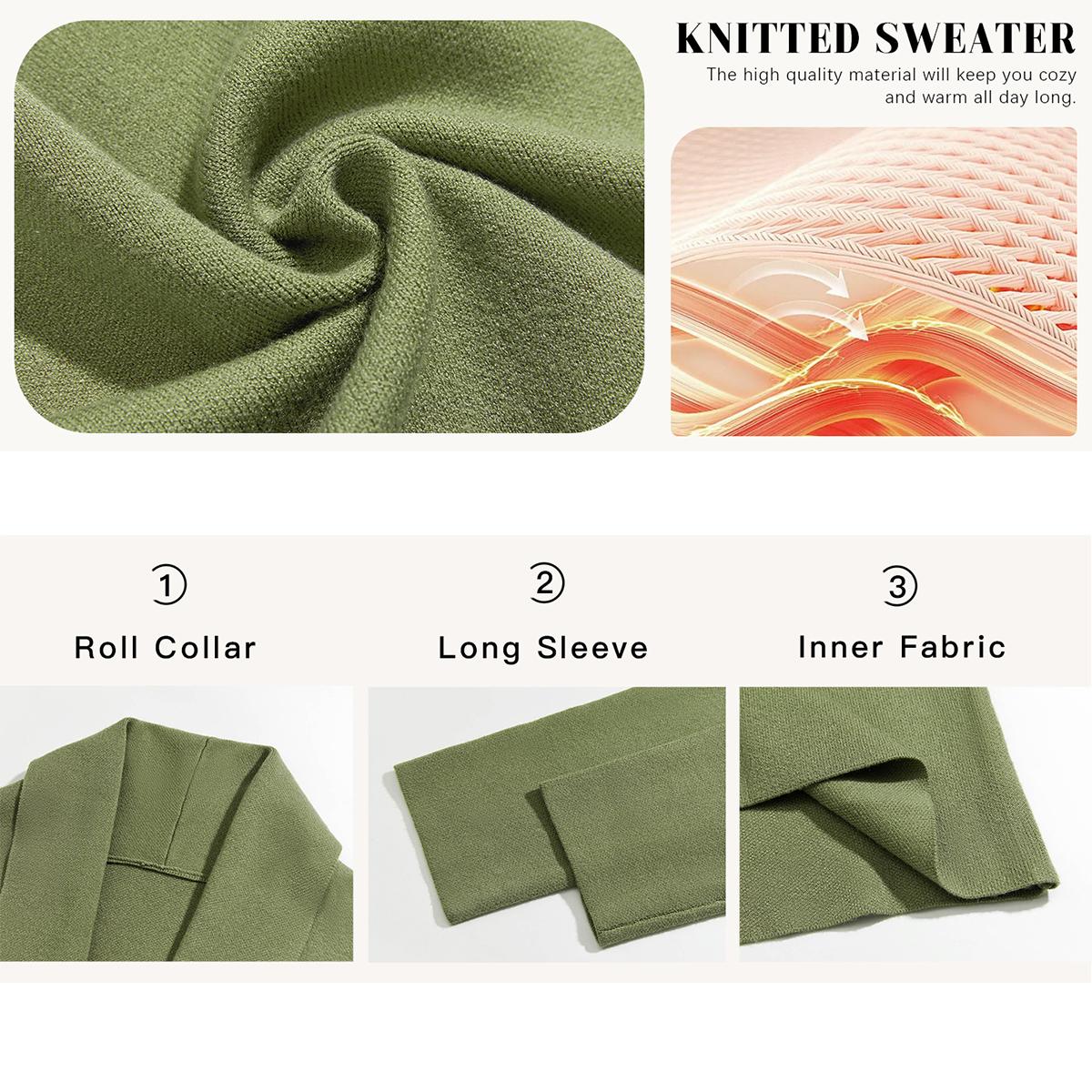 JovenPara Women's Cropped Cardigan Open Front Shawl Trendy Long Sleeve Sweater Jacket Soft Knitwear Basic Tops