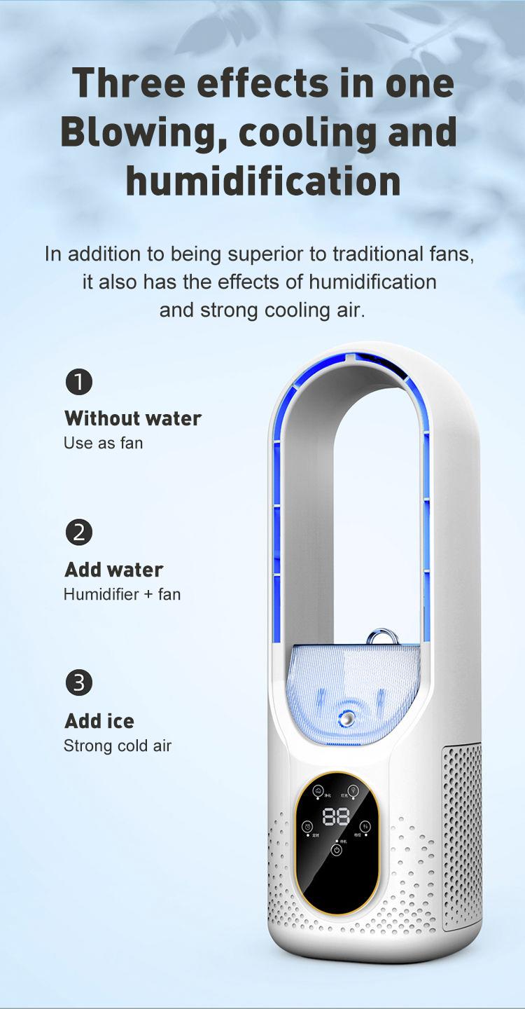 Mini Desktop Fan, Office Cooling Humidifier, Leafless Spray Cooler, USB Cold Fan, Energy Efficient, Perfect for Home & Office Use