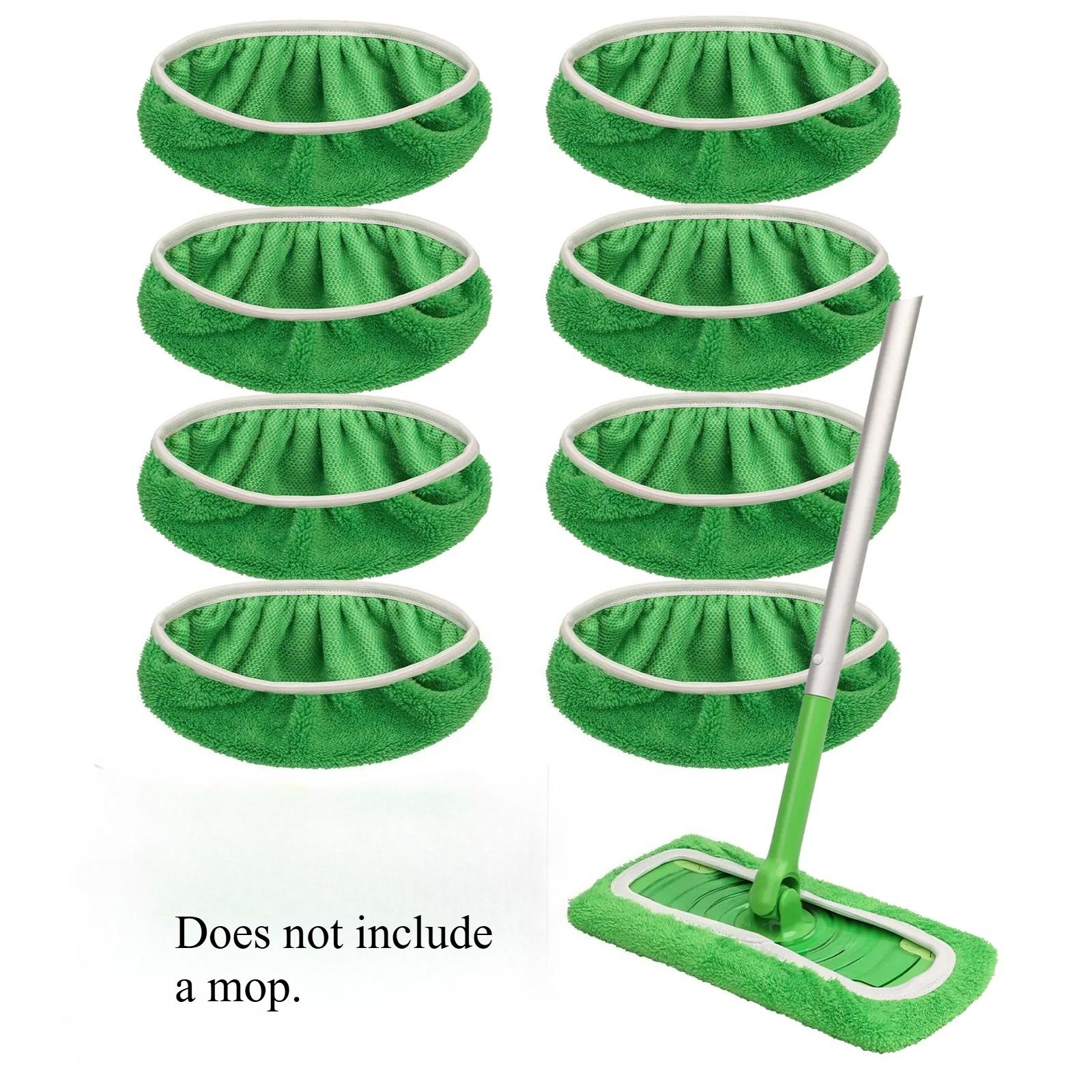 8Pcs Microfiber Mop Pads Compatible with Swiffer Sweeper Mop Wet and Dry Flat mop Cover Replacement Reusable Sweeping Mopping pad Refills for Hardwood