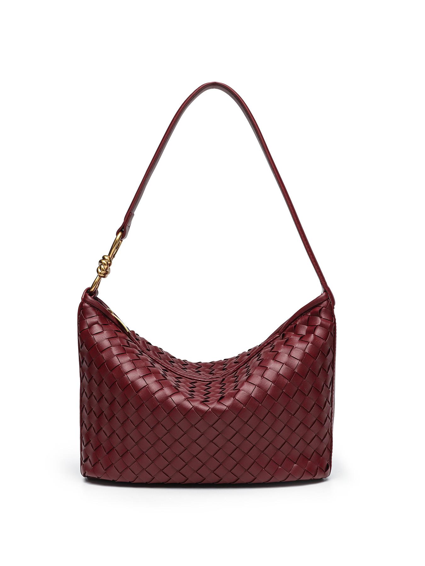 Handmade Woven Bag for Women, Single Shoulder Crossbody Bag, Vintage Resort Style, Soft Leather Texture, Versatile and Stylish