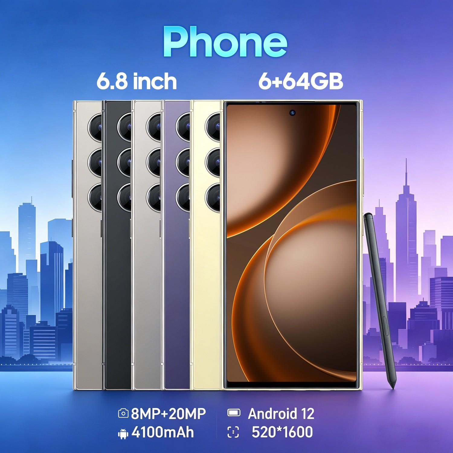 FUFFi-S24 Pro Smartphone, 6+64GB ROM Cellphone, 8+20MP Camera, 4G Network Unlock, Dual SIM, Android 12.0, High-Performance Mobile Device