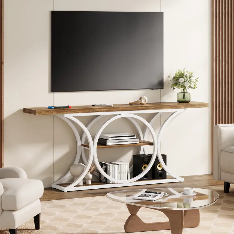 3 Tier Console Table - Stylish & Versatile Storage Solution 3 Tier Console Table - Stylish & Versatile Storage Solution