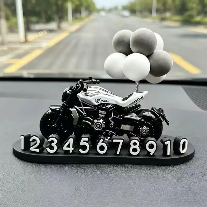 3D temporary parking number plate for motorcycles, high-end "Move Phone" sign for cars, unique interior decor