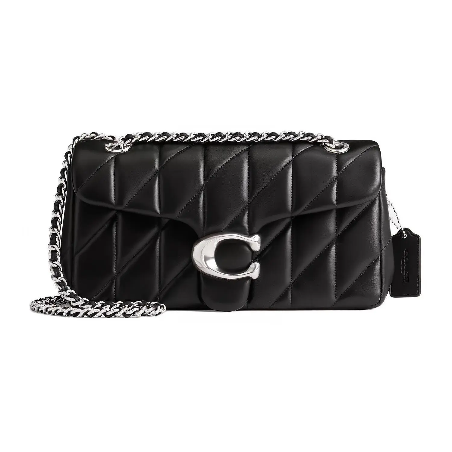 COACH Tabby 26 Quilted Crossbody Satchel for Women in Black Nappa Leather