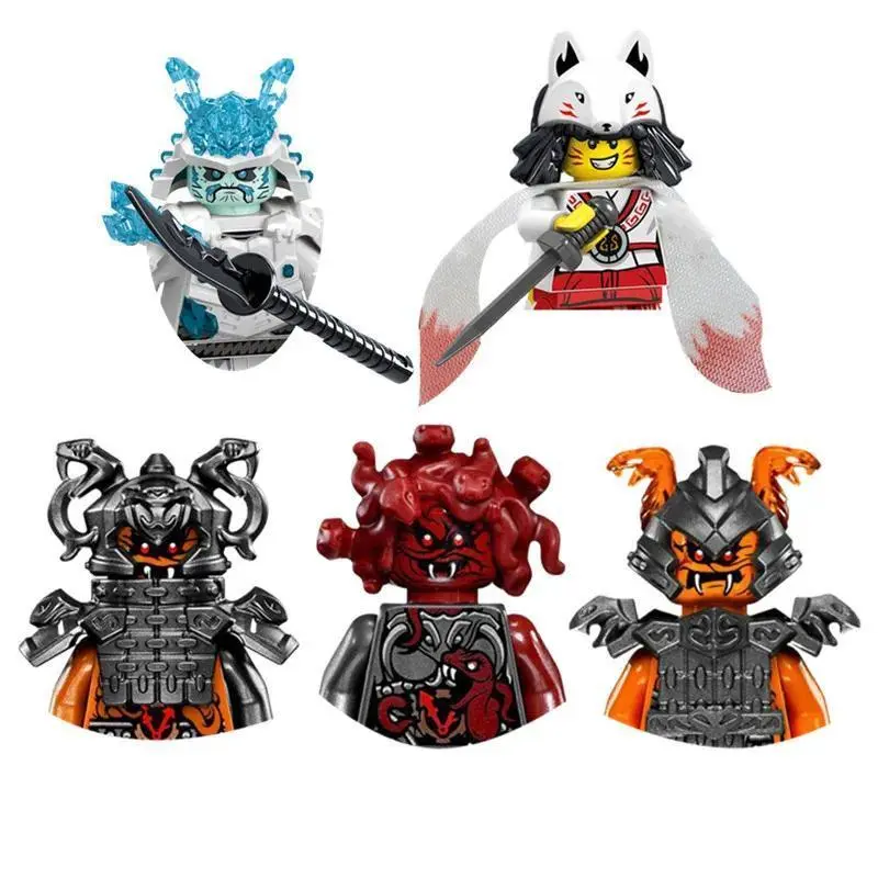4.5cm Cartoon Anime Mini Action Figure Building Blocks, Construction Bricks with Skeleton Snake Character Figure Body, Classic Kids Toys Gift for Collection, 3 - 4 Years