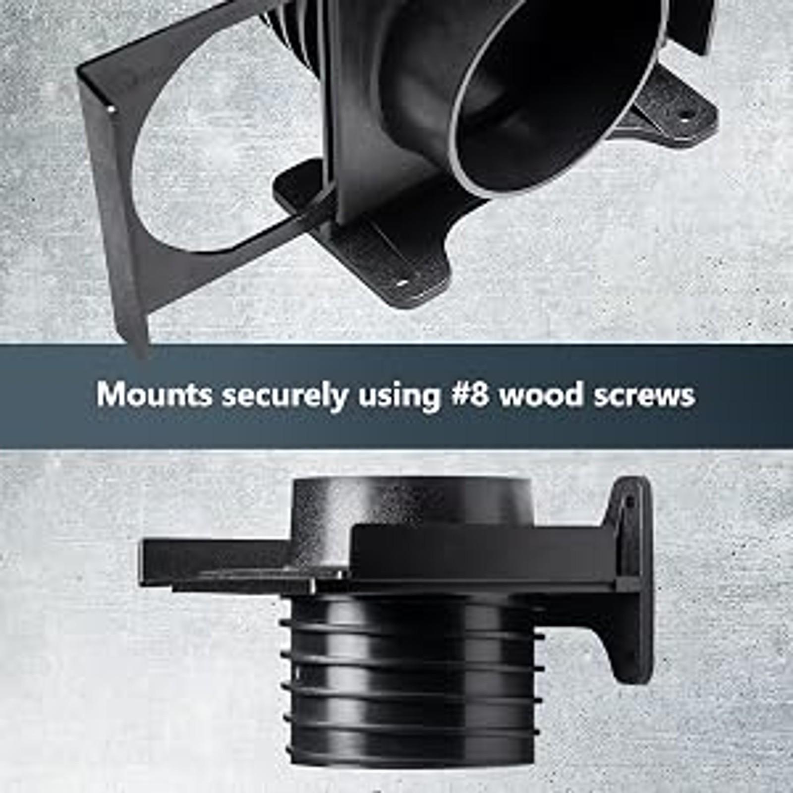 Plastic 4 Inch Wall Mounting Blast Gate with Built-in Wall Mounting Bracket, Threaded Dust Collection Dust Fittings for Workshop 4-inch ID Flexible Hoses - 1 Pack, 4” Id Ducts