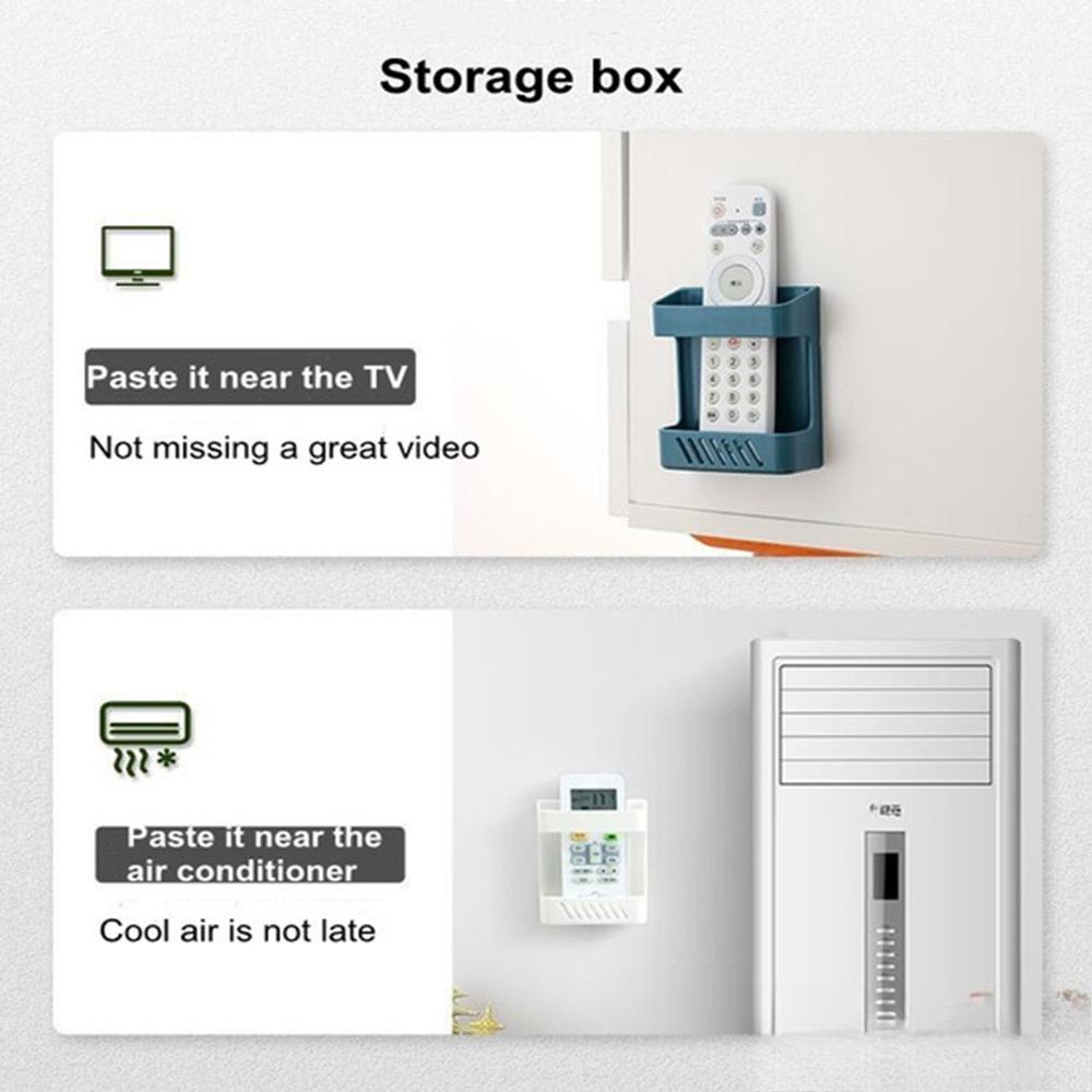 No-Drill Wall Mount Organizer, Multi-Function Phone Holder, AC Remote Shelf, Detachable & Non-Slip Design, Wall Safe for Home Office Use, Anti-Dust Drop-Proof Storage Solution