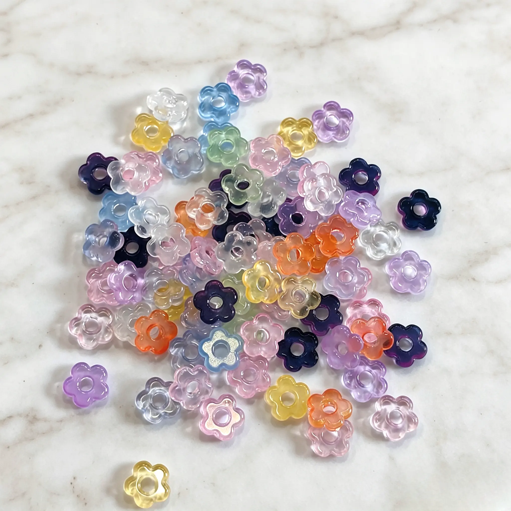 ✨【NEW】Hollow Flower | Large Hole Glass Flower Beads For DIY Handmade Jewelry Craft Supplies