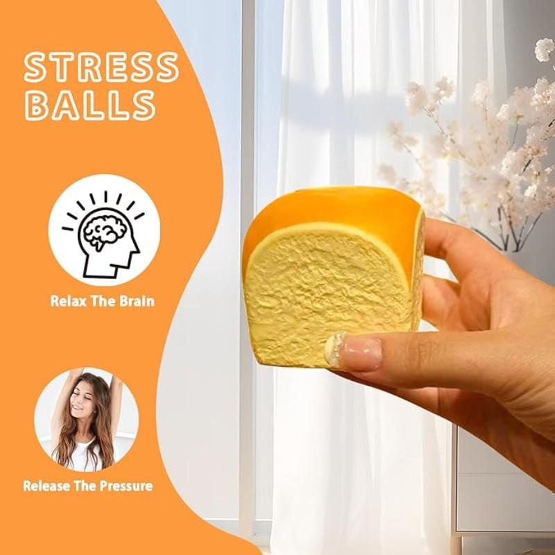 Bread Squishy Stress Toy - 1/2/4 Pcs Butter Slow Anxiety Squishy Stress Ball, Stress Relief Squishy, PU Material Fidget Toy, Unisex, Ideal for Office or Party Favor