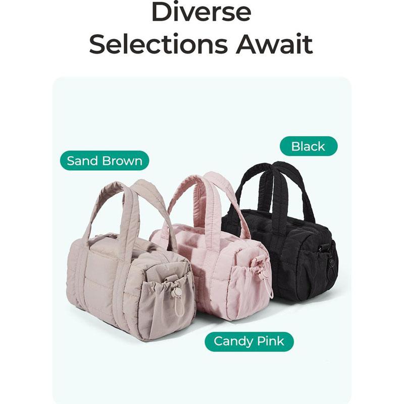 Quilted Gym Bag for Women 9.8*5.9*5.9in Yoga Mat Duffel with Wet Dry Pocket Sports Travel Bag Compact Lightweight Versatile for Gym Gear Daily Essentials‎