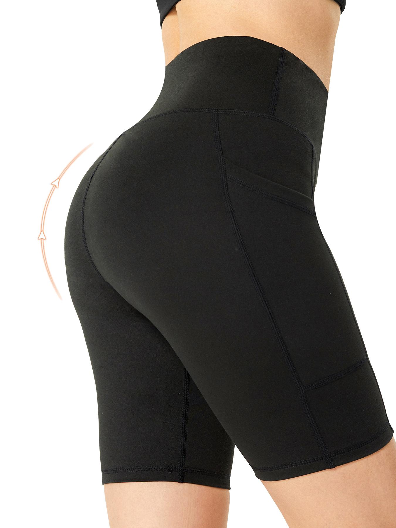 FSTVE Women's Plain Waist Pocket Shapewear Shorts, Minimalist Stretch Seamless Shaper, Tummy Control Butt Lifter, Ladies Shapewear Bottoms