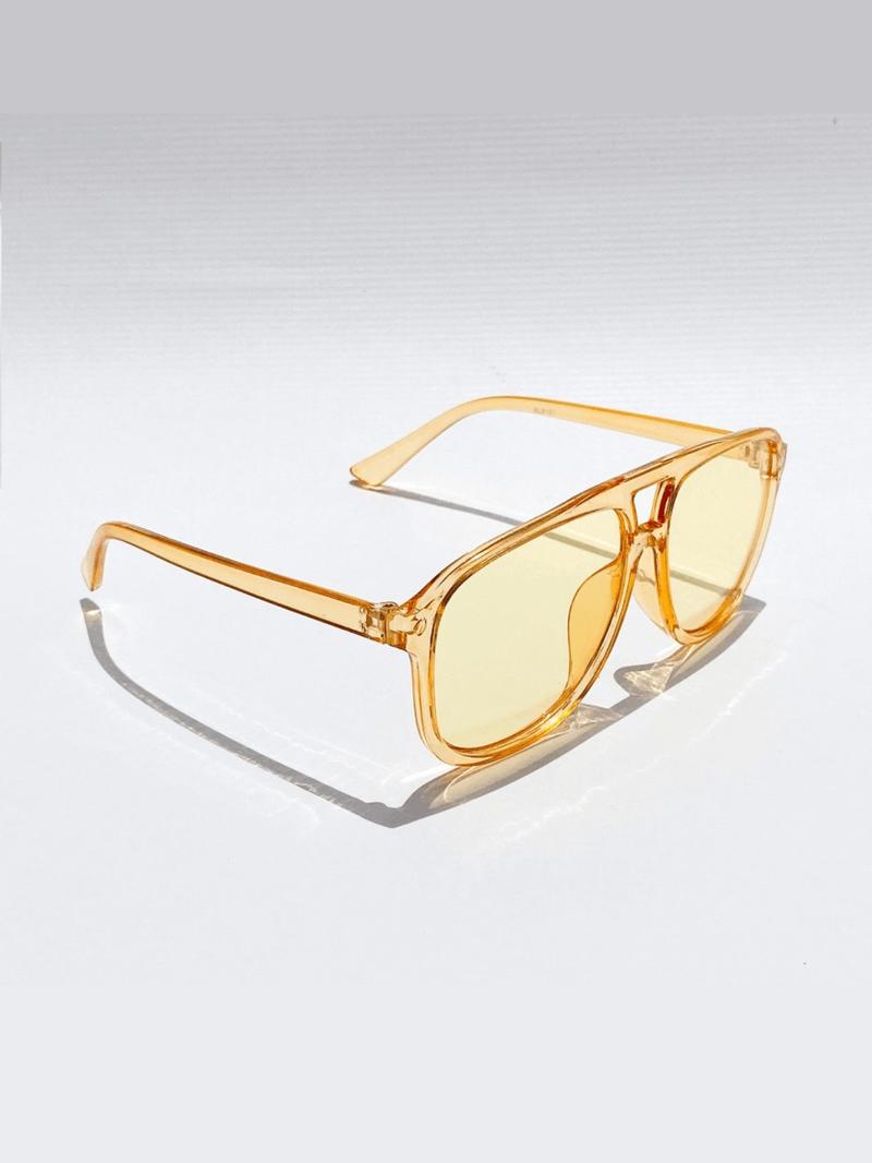 Unisex Simple Style Tinted Lens Aviator Sunglasses, Trendy Casual Sunglasses for Everyday Use, Fashion Accessories for Outdoor Activities