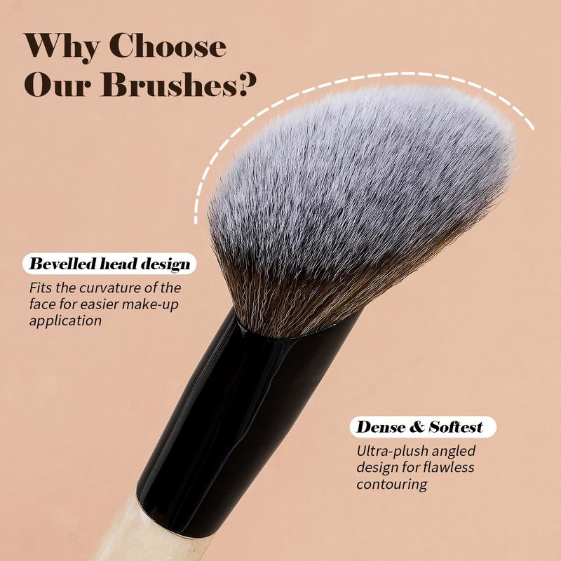 MAANGE 3pcs Dual-Ended Makeup Brushes, Makeup Brushes Set, Foundation Brush Loose Powder Brush Blush Brush Contour Brush Highlighter Brush Eyeshadow Brush, Professional Cosmetic Tools for Foundation Blending & Eyeshadow Application, Gift for Women & Girls