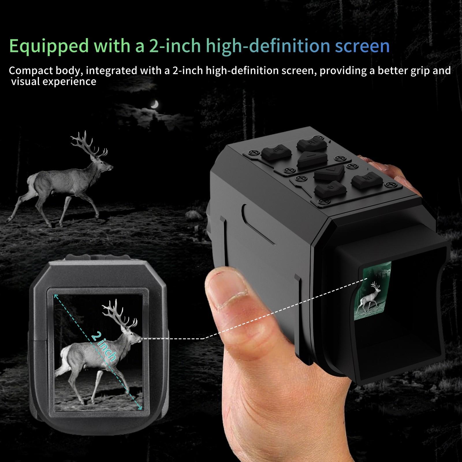 4K Mini Night Vision Goggles, 2-Inch Screen, 3w Light, Compact Portable, Hunting Camping Gear, High Value, Includes SD Card