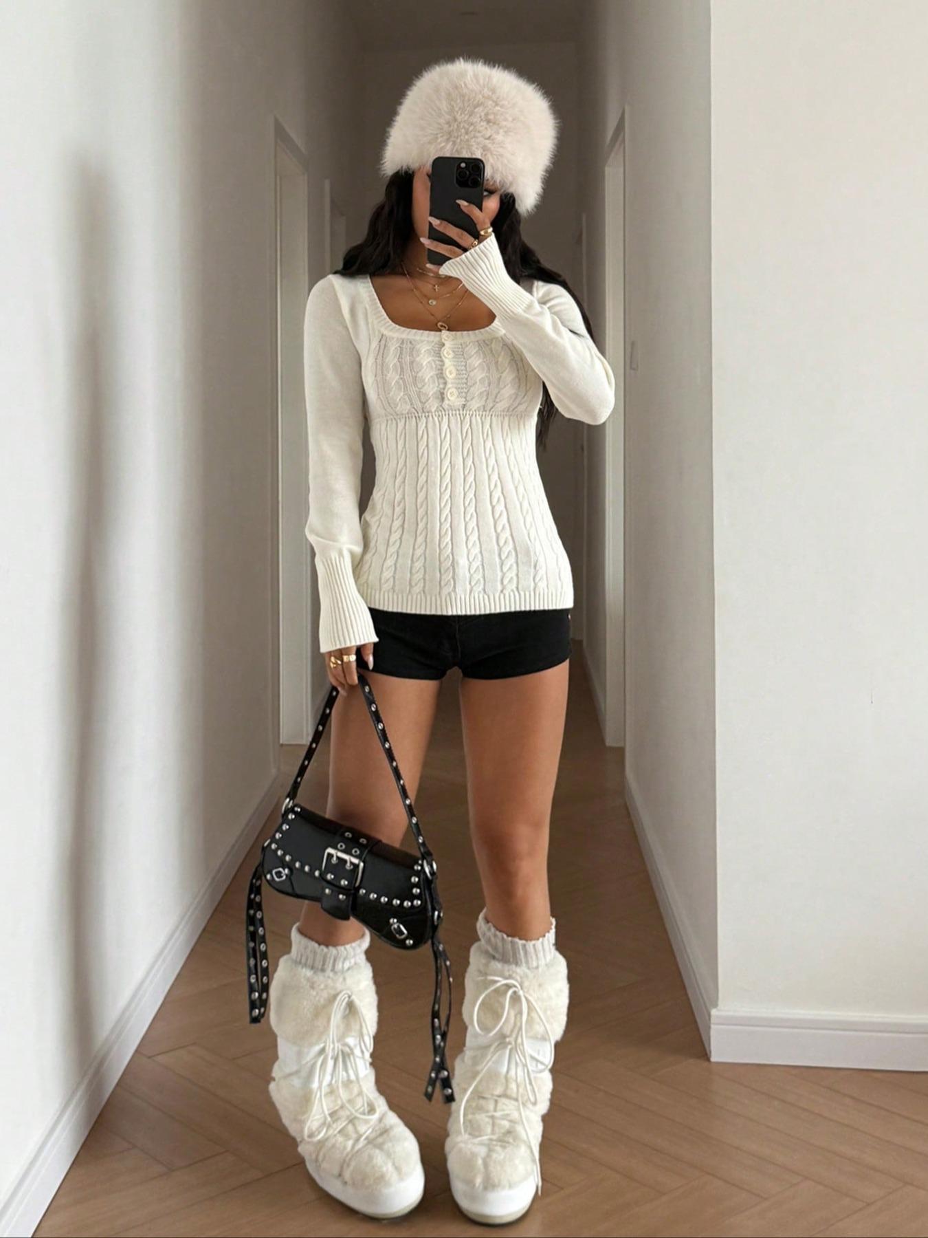 Women's Long Sleeve Sweater, Casual Business Style, Perfect for Summer Outings, Ladies' Knit Top, Stylish Women's Clothing, Knitwear