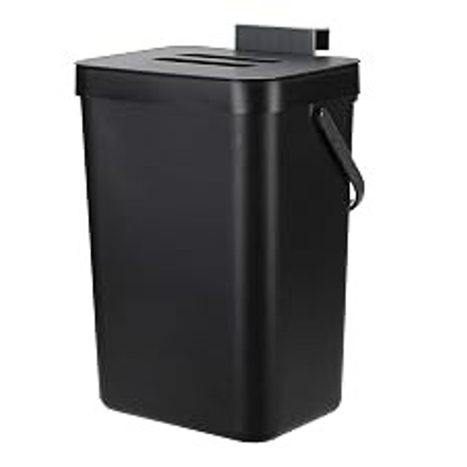 Under Sink Trash Can,Kitchen Compost Bin, 3.2 Gallon/12L, Black | Hanging Garbage Can for Kitchen/Bathroom/Cupboard,Wall Mounted, Plastic Food Waste Bin, RV Trash Can Under Sink Trash Can,Kitchen Compost Bin, 3.2 Gallon/12L, Black | Hanging Garbage Can for Kitchen/Bathroom/Cupboard,Wall Mounted, Plastic Food Waste Bin, RV Trash Can