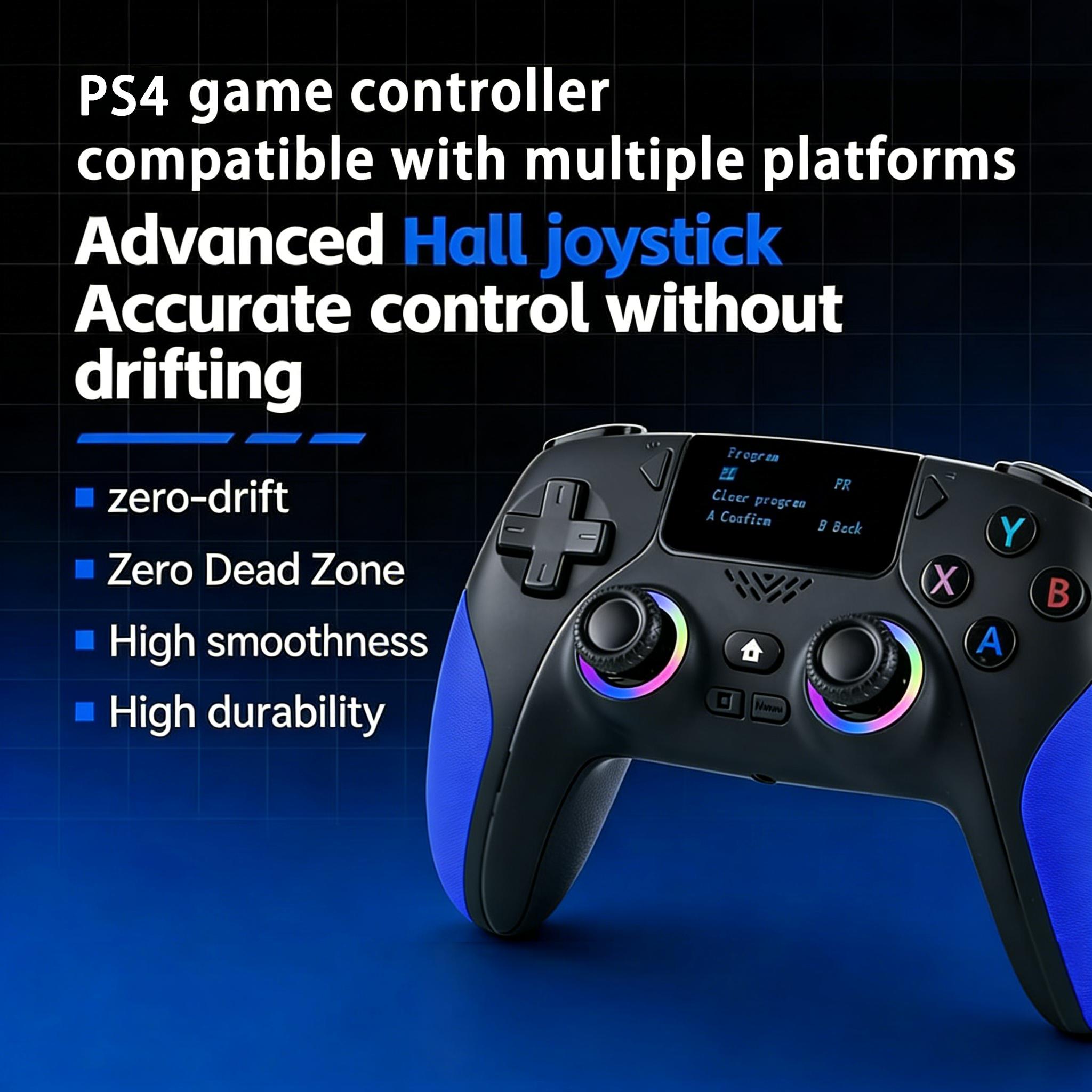 Wireless Game Controller, Rechargeable Gaming Joystick with RGB Lighting, Mappable Buttons, Compatible with PC/switch/iOS/android/steam Deck
