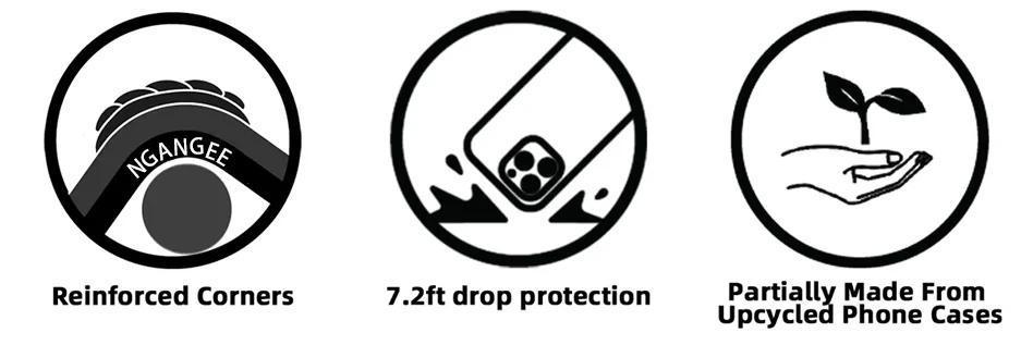 NganGee Clear Sticky Holder Phone Case with Four Corners Air Cushion Lens Protection Film Fit for iPhone 16ProMax iPhone 16Pro iPhone 16Plus iPhone16