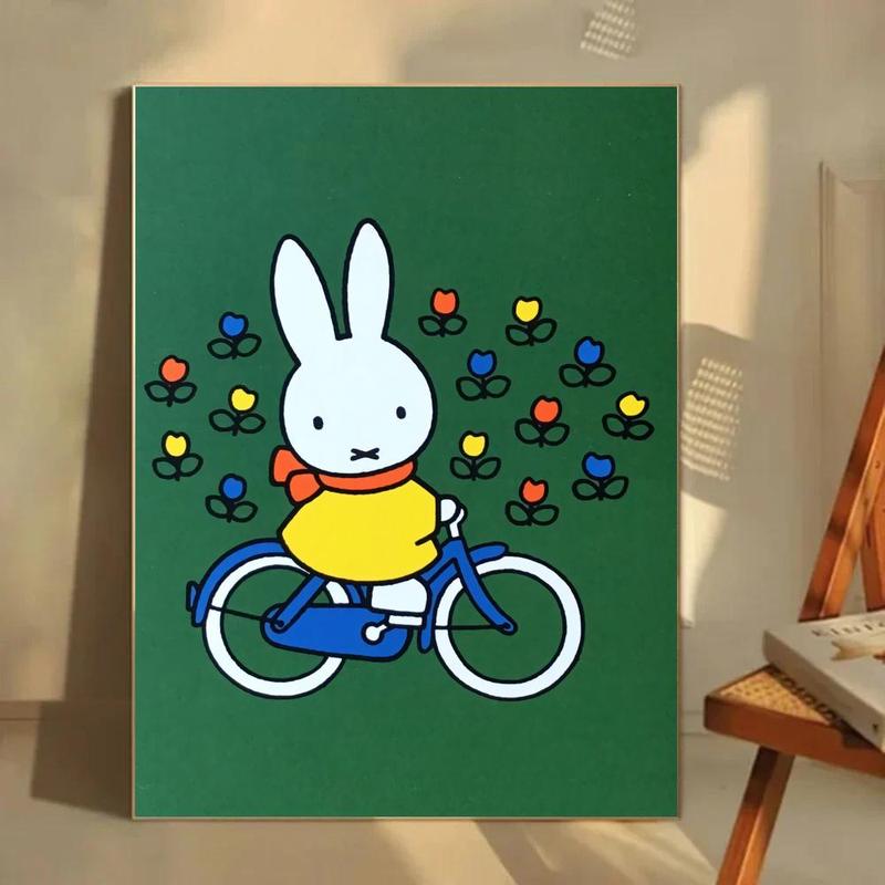 Cute Classic Dutch Cartoon Character M-Miffy Poster HD Printed Poster With Ultra-clear Resolution Waterproof And Moisture-proof Suitable For Bedroom Living Room Bar Restaurant Cafe Wall Decoration As Gift