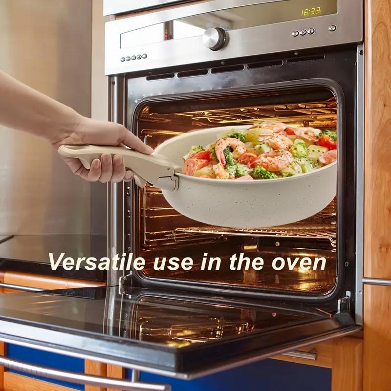 Portable Cookware Set - Lightweight non-stick removable cookware with pots and pans, space saving design suitable for small kitchens, easy to clean and compatible with electric stoves