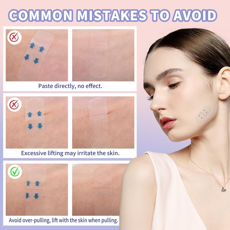 120 Pcs Face Lift Patches – Strong Adhesion Lifting Strips｜Invisible Face Contour Tape｜Neck & Jawline Firming｜Breathable V-Shape Patches for Makeup