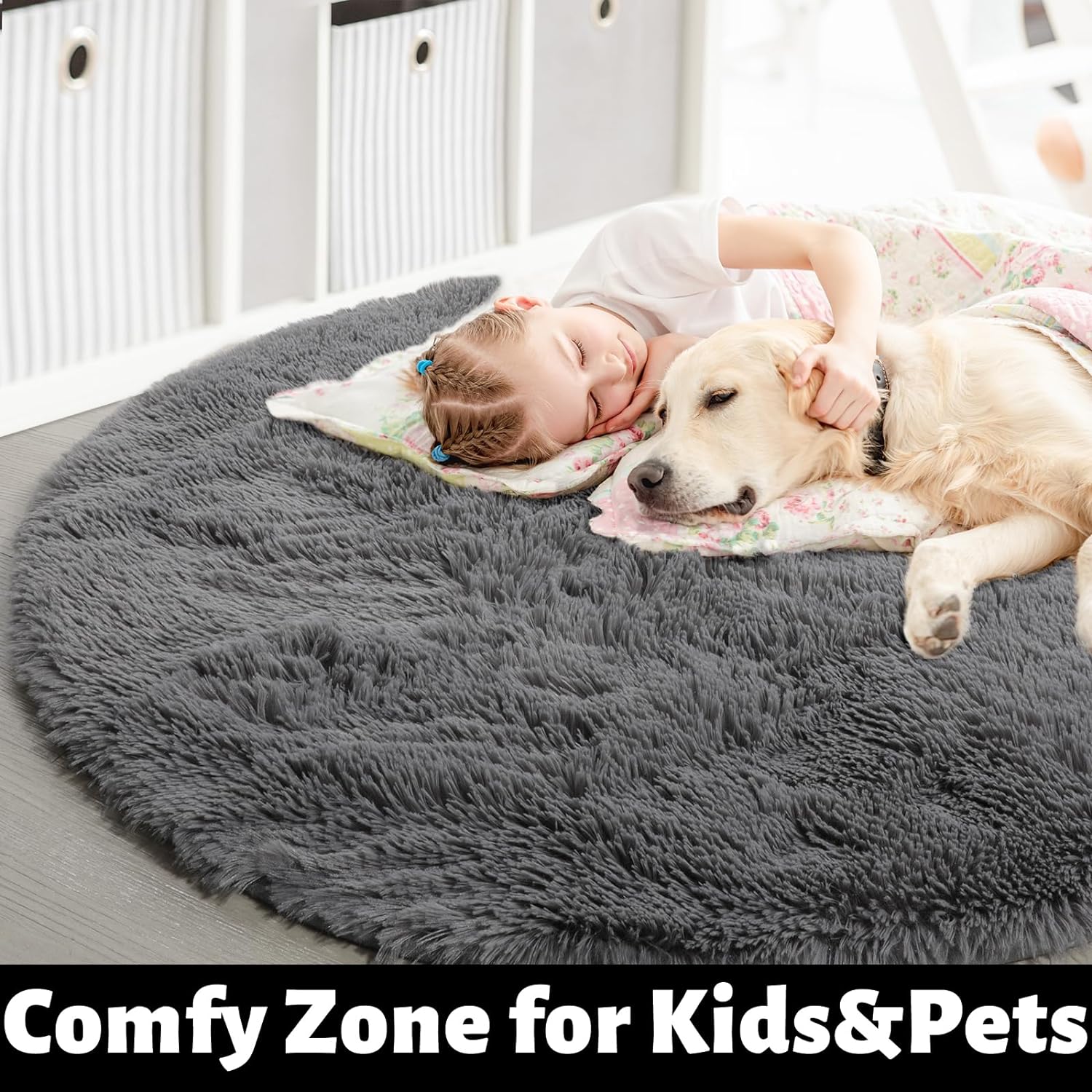 Lochas Round Rug for Bedroom,Super Fluffy Circle Rugs for Baby Nursery,Furry Carpet for Children Kids Room,Cute Soft Shaggy Area Rug for Girls Home Decor For Dorm Non-slip Lochas Round Rug for Bedroom,Super Fluffy Circle Rugs for Baby Nursery,Furry Carpet for Children Kids Room,Cute Soft Shaggy Area Rug for Girls Home Decor For Dorm Non-slip