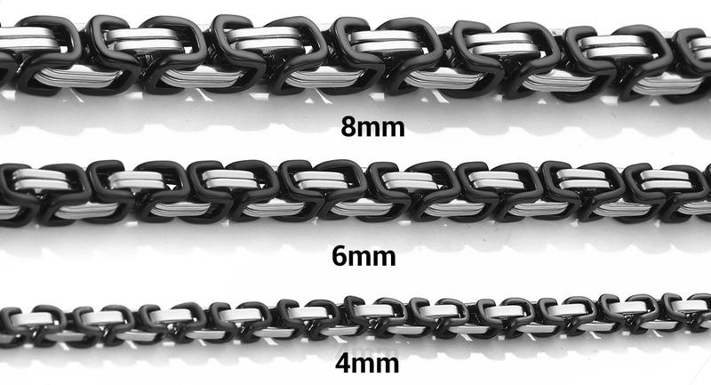 PROSTEEL Byzantine Chain Necklace Stainless Steel Stylish and Cool Length 18-30 Inches Width 4MM/6MM/8MM/10MM Necklaces For Men Women with Gift Box