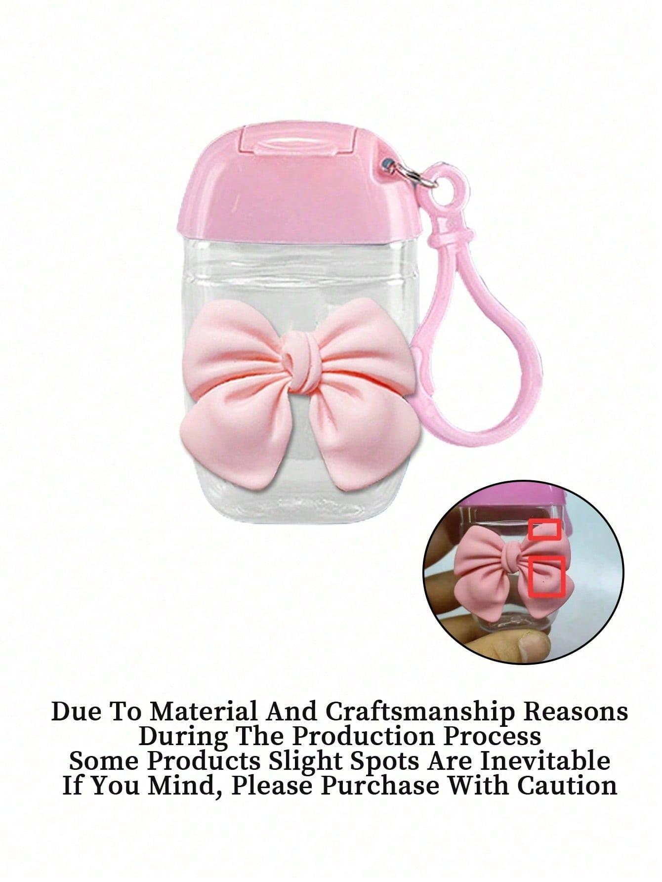 Transparent Empty Bottle 30ML with Bow, Travel Size, Keychain Hook, Flip Cover, Reusable, Portable, Refillable, Cosmetics Container