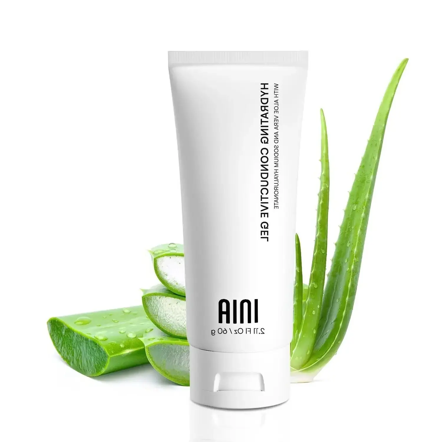 INIA Micro-current Conductive Gel for Facial and Body Skin Care Machines – Hydrating Gel Primer with Hyaluronic Acid for Women and Men, 2.11 Fl Oz