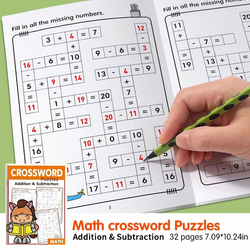 32-Page Math Workbook For Ages 7-10, Including, Number Lines, Crossword Puzzles, And Addition/Subtraction Multiplication Tables | Daily Arithmetic Practice For Grades 1-3, With Exercises And Practice Content, Learning Materials