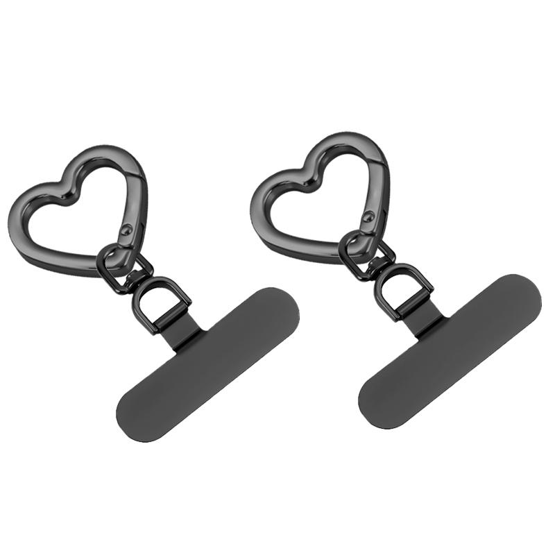 Upgrade Version 360° Rotating Stainless Steel Phone Lanyard Connector, Heart Shaped Non-Stick Metal Strap, Ultra-Thin Safety Rope Accessory Set, Cell Phone Charm