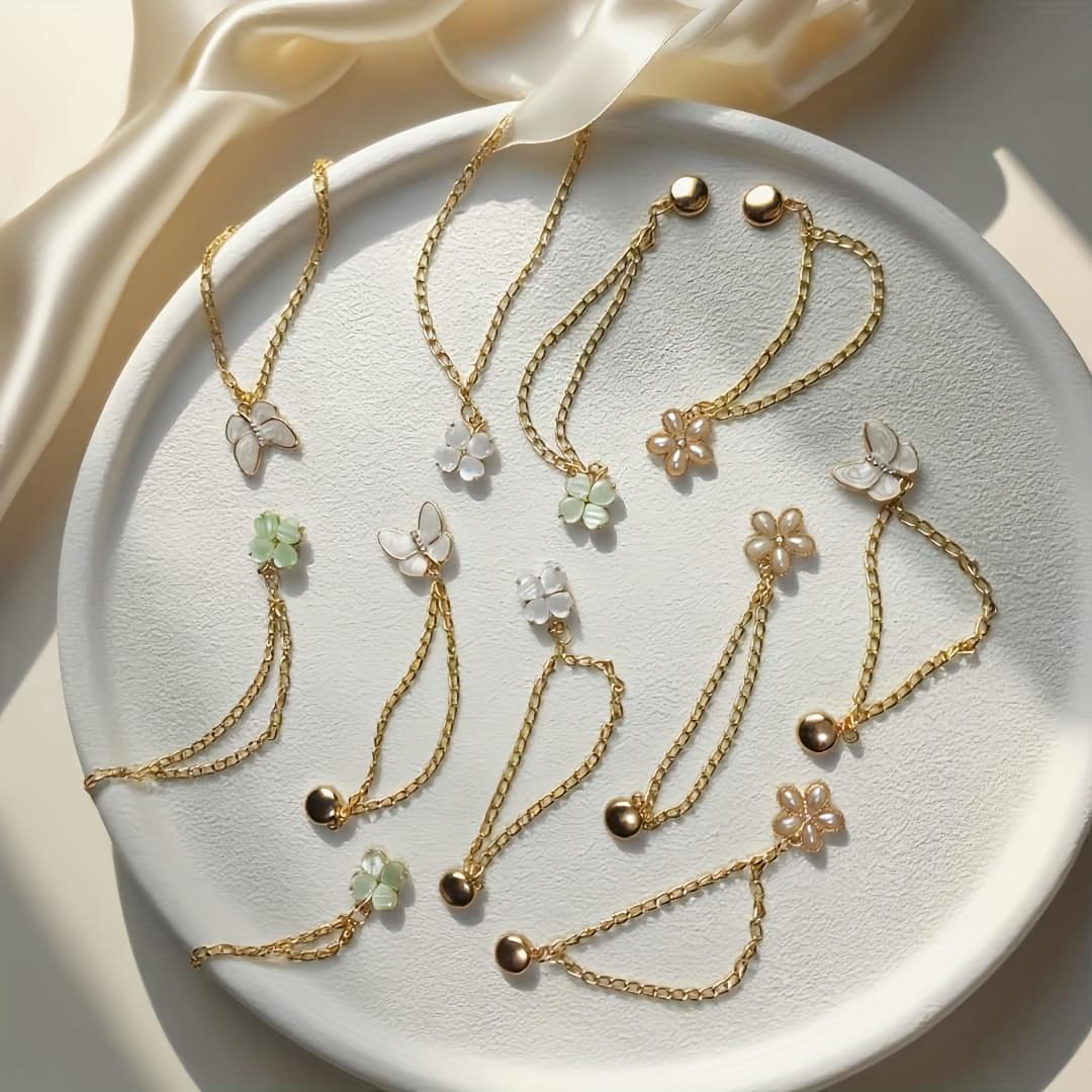 3Pcs Textured Adjustable Clothing Buckles, Versatile Pants Hem Shortening Clips & Anti-Drag Jean Leg Adjusters, Cuff Fixing Clips for Clothing Styling, Perfect Holiday Gift