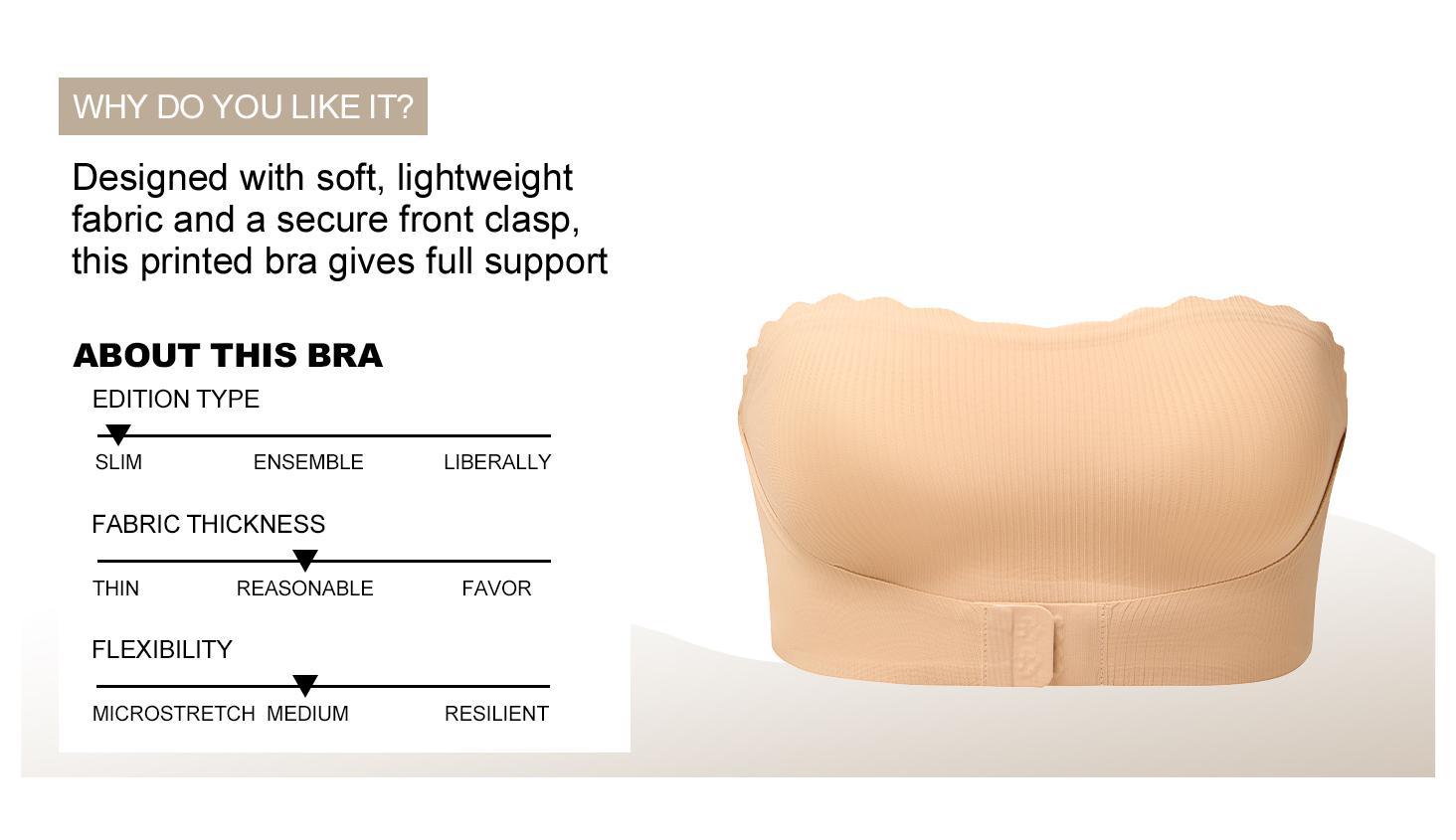 3 Pack Strapless Bras for Women Non-Slip Silicone No Padded Bandeau Bra Wireless Tube Top Front Closure Bra Womenswear