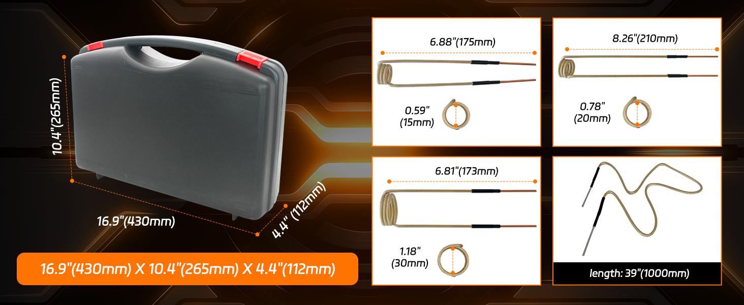 SOLARY 1100W Magnetic Induction Heater Kit – 110V Heavy-Duty Rusty Bolt Remover with 4 Coils & Hard Carry Case for Automotive Repair