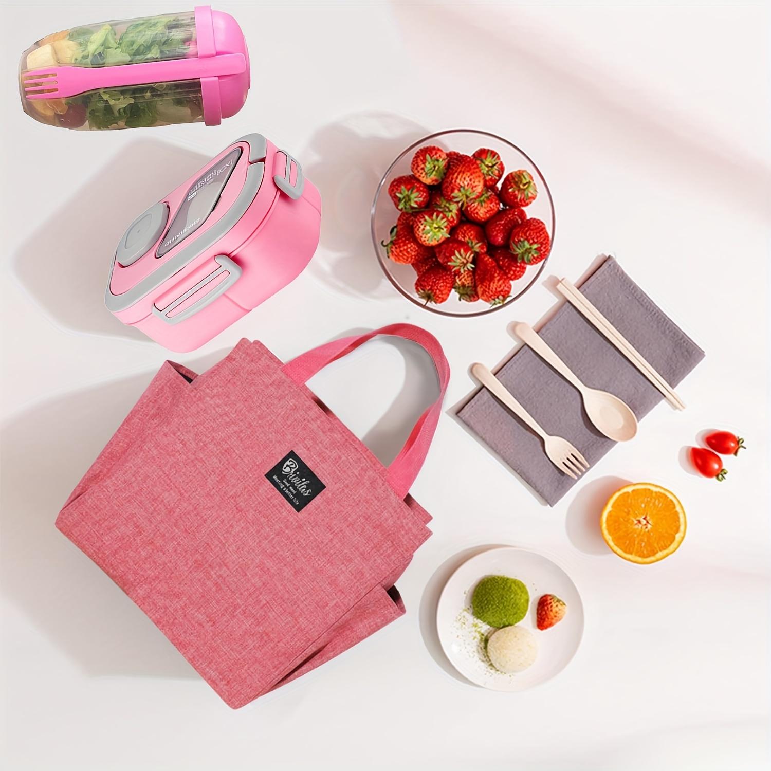 Double Layer Multi - Compartment Lunch Box Set with Lunch Container Cup and Tote Bag for School Office Picnic Food Storage Containers Meal Prep Lunch Box
