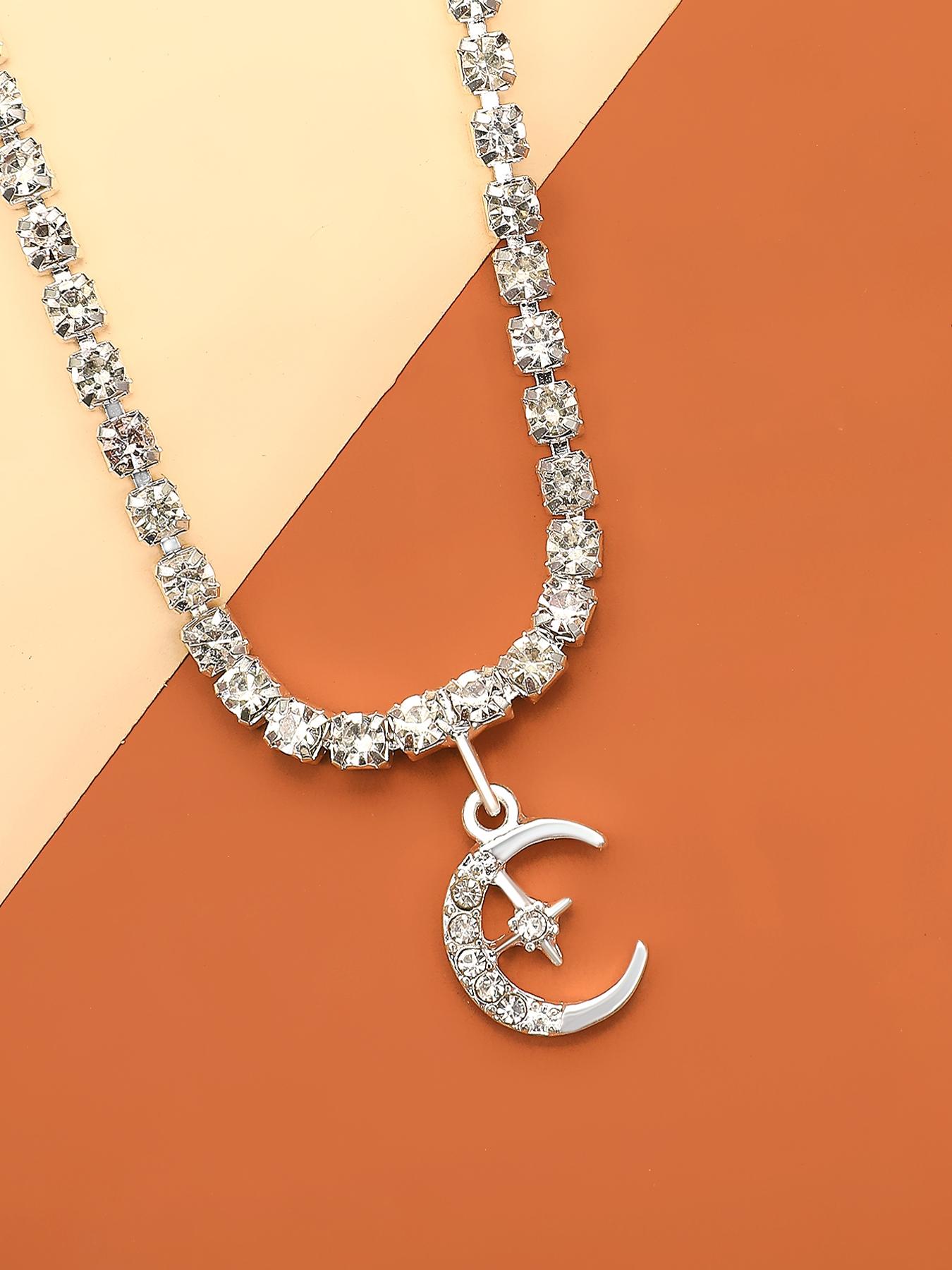 Rhinestone Star & Moon Charm Anklet, Fashionable Jewelry for Women & Girls for Party, Daily Clothing Decor, Trendy All-match & Exquisite Jewelry for Birthday Gift, Elegant Fashion Accessories