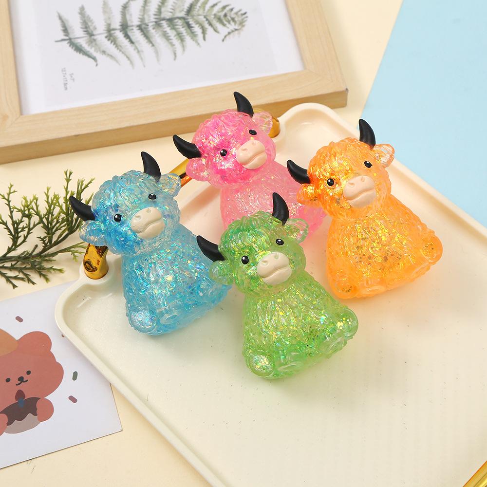 8pcs/set - Novel and exquisite simulation animal and other multi style glitter series pinch music set, stress relieving creative release slow rebound pinch, family school entertainment party gifts