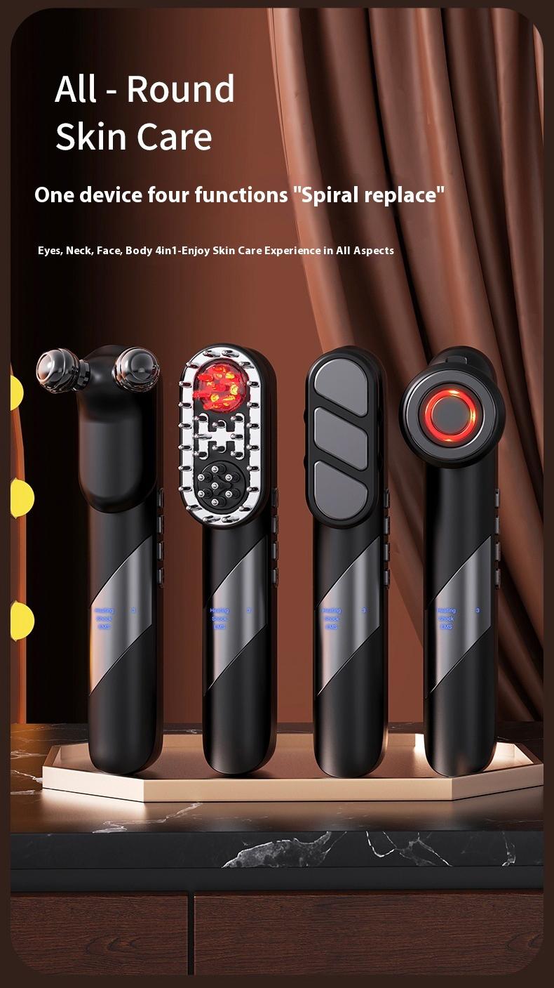 Portable 4-in-1 intelligent electric vibrating scalp massager with silicone brush, suitable for applying hair oil and promoting hair growth, head and scalp massage tool