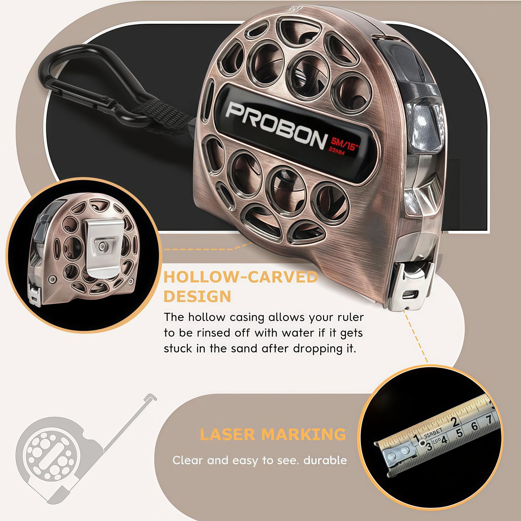 25 ft/16 ft Copper-Color Tape Measure, High-Hardness Material, Shockproof, Waterproof and Dirt-Resistant, Dual Metric & Imperial Scales, High-Precision Measuring Tape for Construction & DIY Projects, Durable Tape Measure 25 ft/16 ft Copper-Color Tape Measure, High-Hardness Material, Shockproof, Waterproof and Dirt-Resistant, Dual Metric & Imperial Scales, High-Precision Measuring Tape for Construction & DIY Projects, Durable Tape Measure