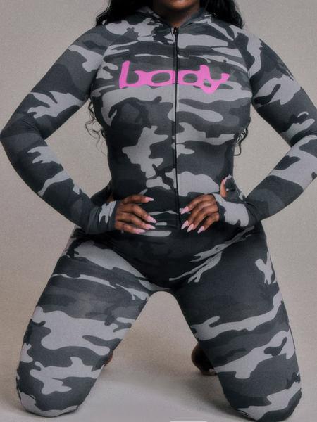 Women's Fall Sporty Hooded Long Sleeve Slim Fit Pants Set, Casual Two-Piece for Ladies, Animal Pattern Sportswear