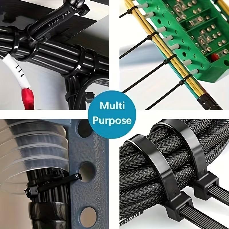 100pcs Durable Nylon Cable Ties, Self-Locking, Secure Fastening, 7.875-10cm, Ideal for Home Office Garden Industrial Wiring, Cable Management