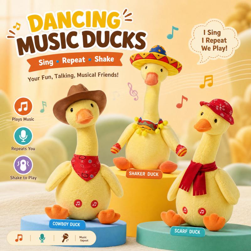 Talking duck Toy, Repeats Voice, Dancing Singing Plush Toy, LED Musical Toy for Babies Kids Gift outdoorfun